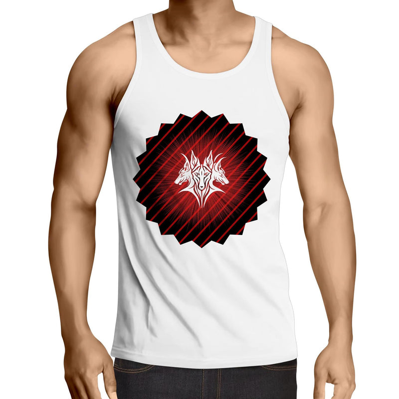 Glowing Cerberus AS Colour Lowdown Mens Singlet Top Ogo Merch