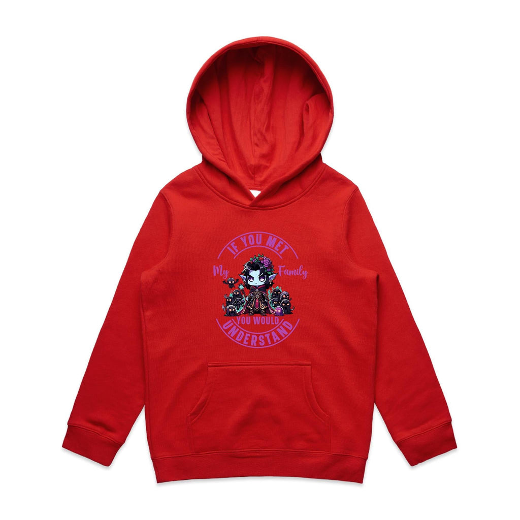 Meet my Family Angry Girl AS Colour - Youth Supply Hood Ogo Merch