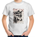 Wolf and Flowers AS Colour Kids Youth TShirt Ogo Merch