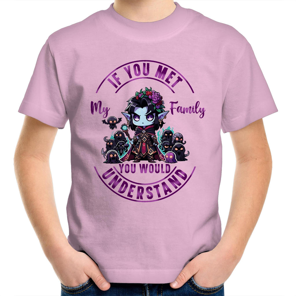 Meet my Family Angry Girl AS Colour Kids Youth T-Shirt Ogo Merch