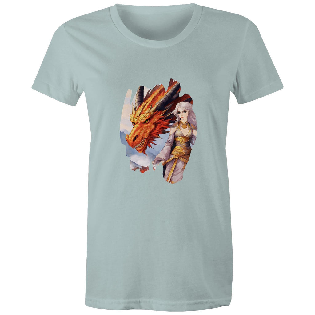 Lady and Pet Dragon AS Colour - Women's Maple Tee Ogo Merch