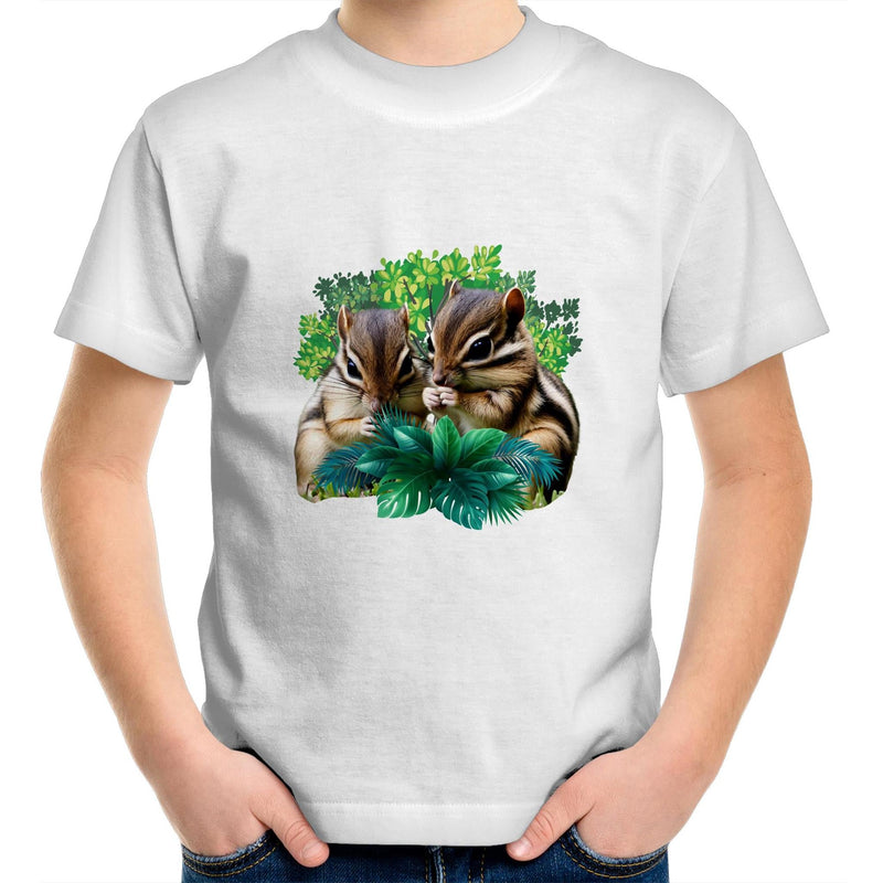 Cute Chipmunks AS Colour Kids Youth T-Shirt Ogo Merch