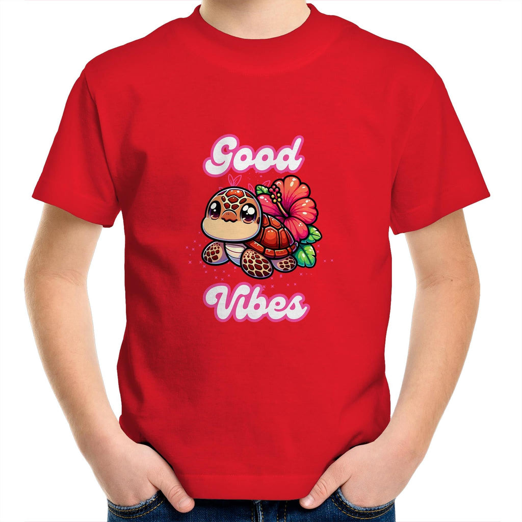 Good Vibes Turtle AS Colour Kids Youth T-Shirt Ogo Merch
