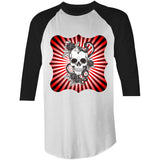Snake and Skull AS Colour Raglan 3/4 Sleeve TShirt Ogo Merch