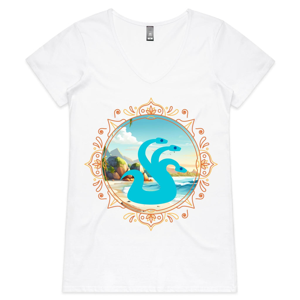 Beach Hydra AS Colour Bevel Womens VNeck TShirt Ogo Merch