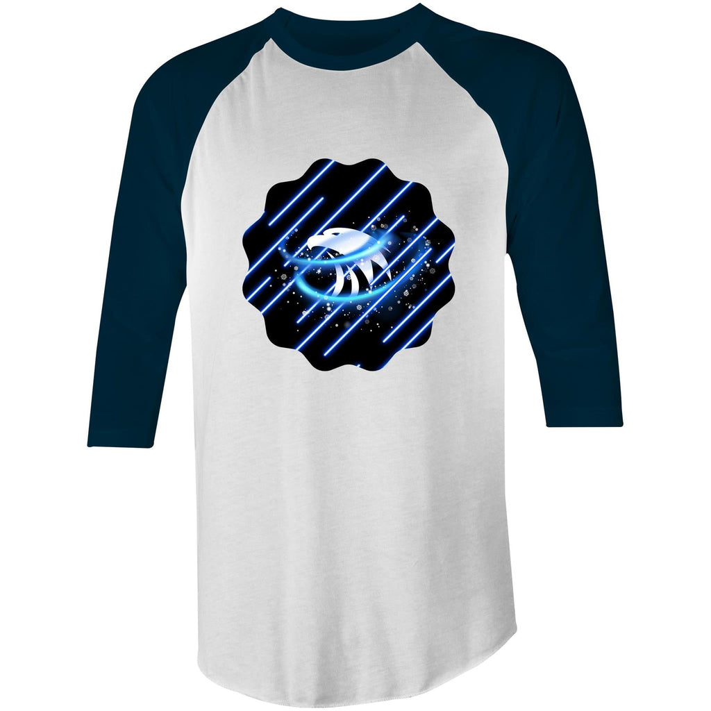 Blue Swirl Eagle AS Colour Raglan - 3/4 Sleeve T-Shirt Ogo Merch