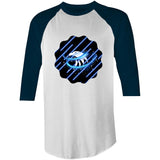 Blue Swirl Eagle AS Colour Raglan - 3/4 Sleeve T-Shirt Ogo Merch