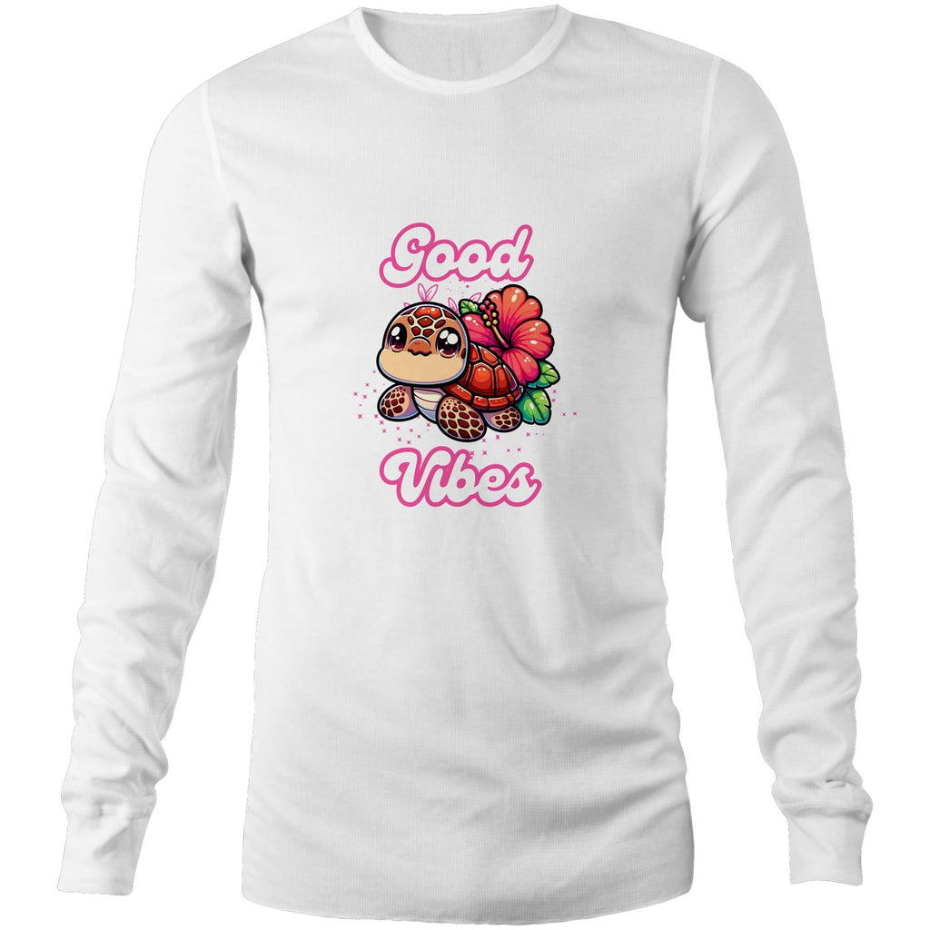 Good Vibes Turtle AS Colour Base - Mens Long Sleeve T-Shirt Ogo Merch