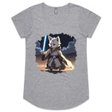 Wolf with Lightsaber AS Colour Mali Womens Scoop Neck Tshirt Ogo Merch