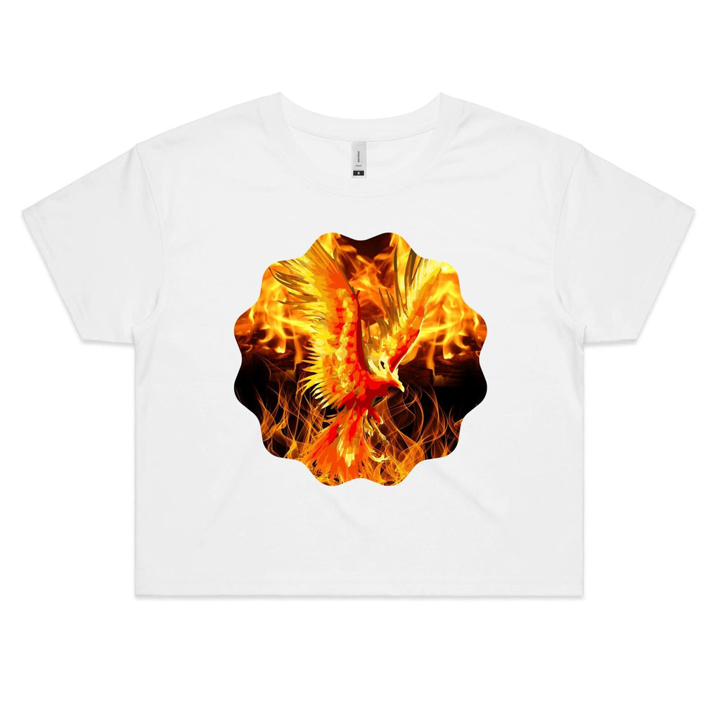 Flaming Phoenix AS Colour Women's Crop Tee Ogo Merch