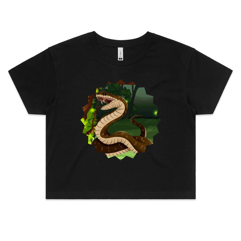 Jungle Snake AS Colour Women's Crop Tee Ogo Merch