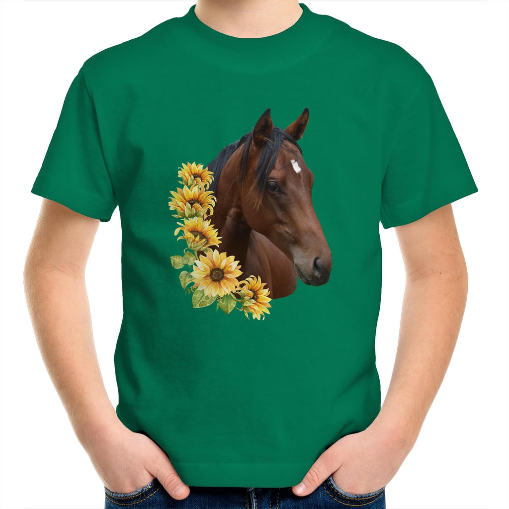 Sunflower Horse AS Colour Kids Youth T-Shirt Ogo Merch