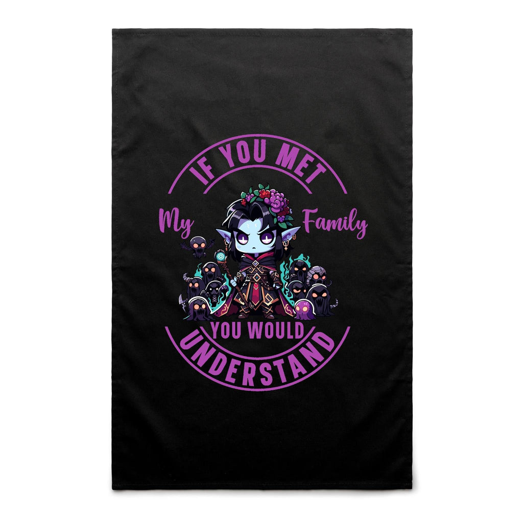 Meet my Family Angry Girl AS Colour Tea Towel Ogo Merch