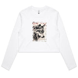 Wolf and Flowers AS Colour Women's Long Sleeve Crop Tee Ogo Merch