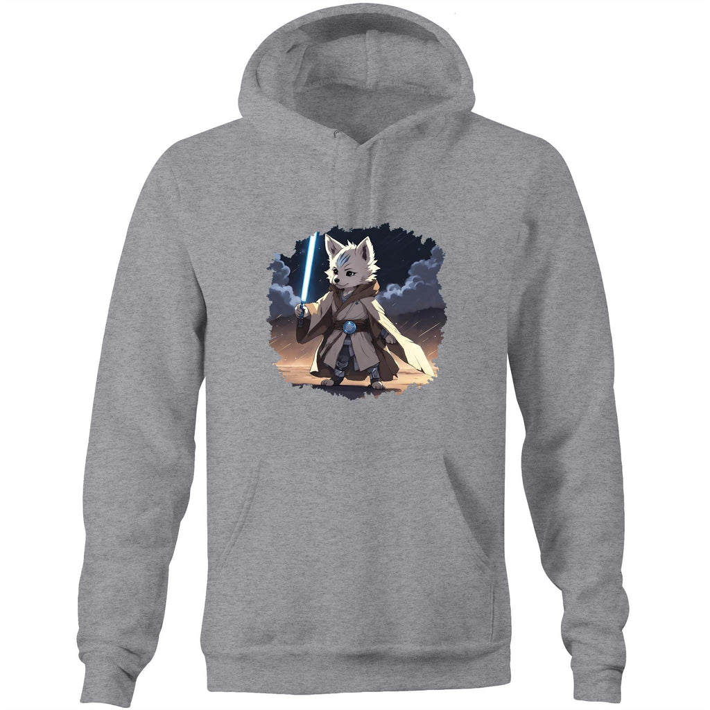 Wolf with Lightsaber AS Colour Stencil Pocket Hoodie Sweatshirt Ogo Merch