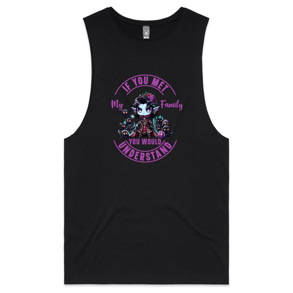 Meet my Family Angry Girl AS Colour Barnard - Mens Tank Top Tee Ogo Merch