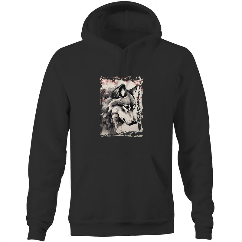 Wolf and Flowers AS Colour Stencil Pocket Hoodie Sweatshirt Ogo Merch