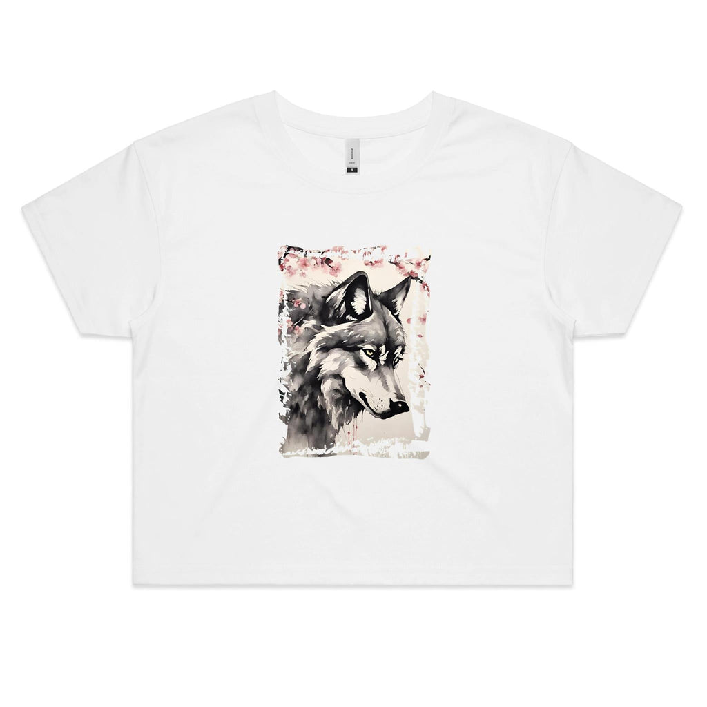 Wolf and Flowers AS Colour Women's Crop Tee Ogo Merch