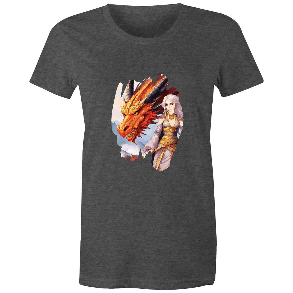 Lady and Pet Dragon AS Colour - Women's Maple Tee Ogo Merch