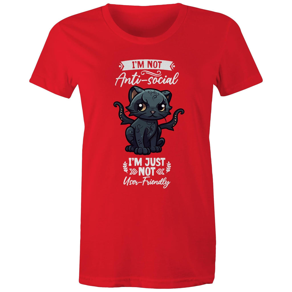 Antisocial Cat Monster AS Colour - Women's Maple Tee Ogo Merch