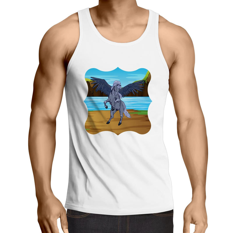 Beach Pegasus AS Colour Lowdown - Mens Singlet Top Ogo Merch