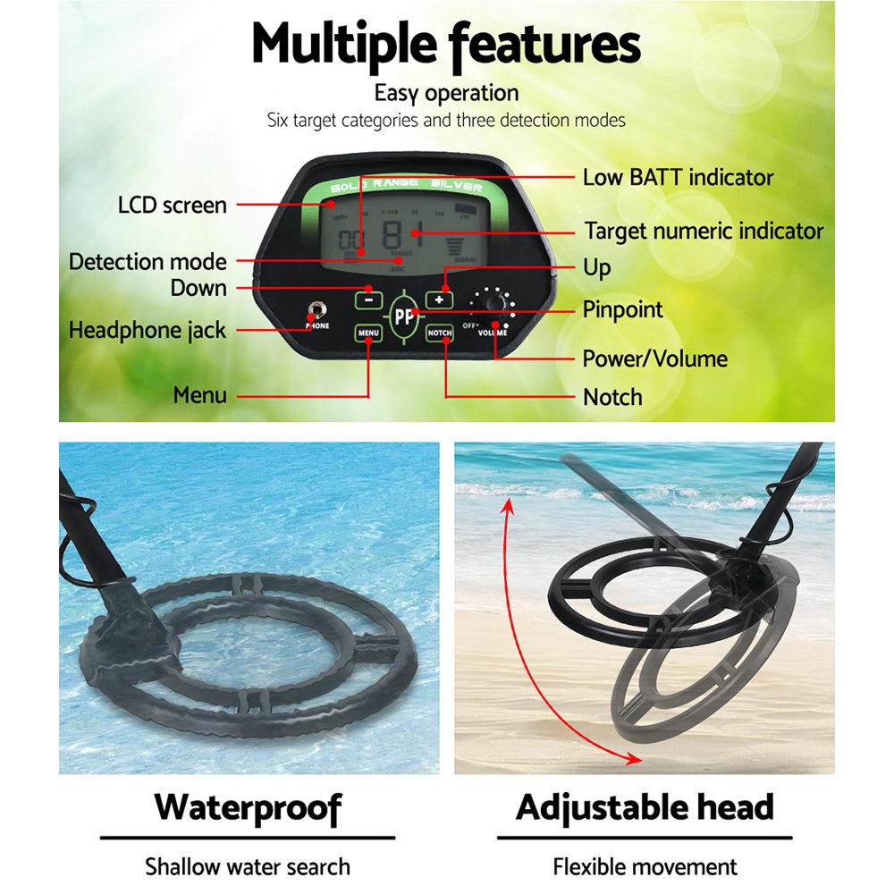 Metal Detector 220MM Deep Sensitive Waterproof Treasure Hunter Gold Digger Dropshipzone