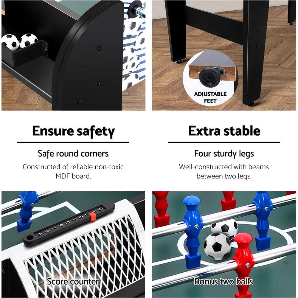 4FT Soccer Table Foosball Football Game Home Family Party Gift Playroom Blue Dropshipzone