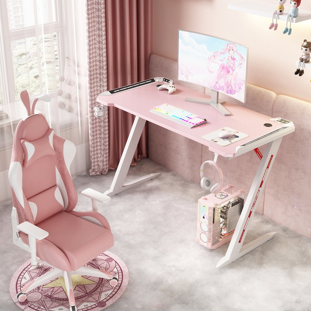 120cm RGB Gaming Desk Led Lights- Z-Shaped Pink Dropshipzone