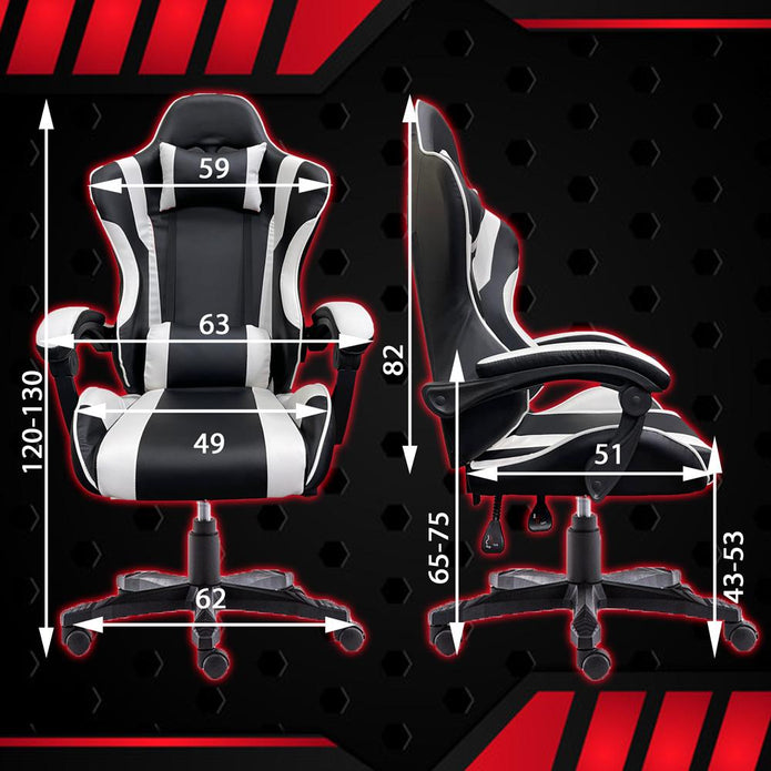 Gaming Chair Racer Recliner Large Black Red Dropshipzone