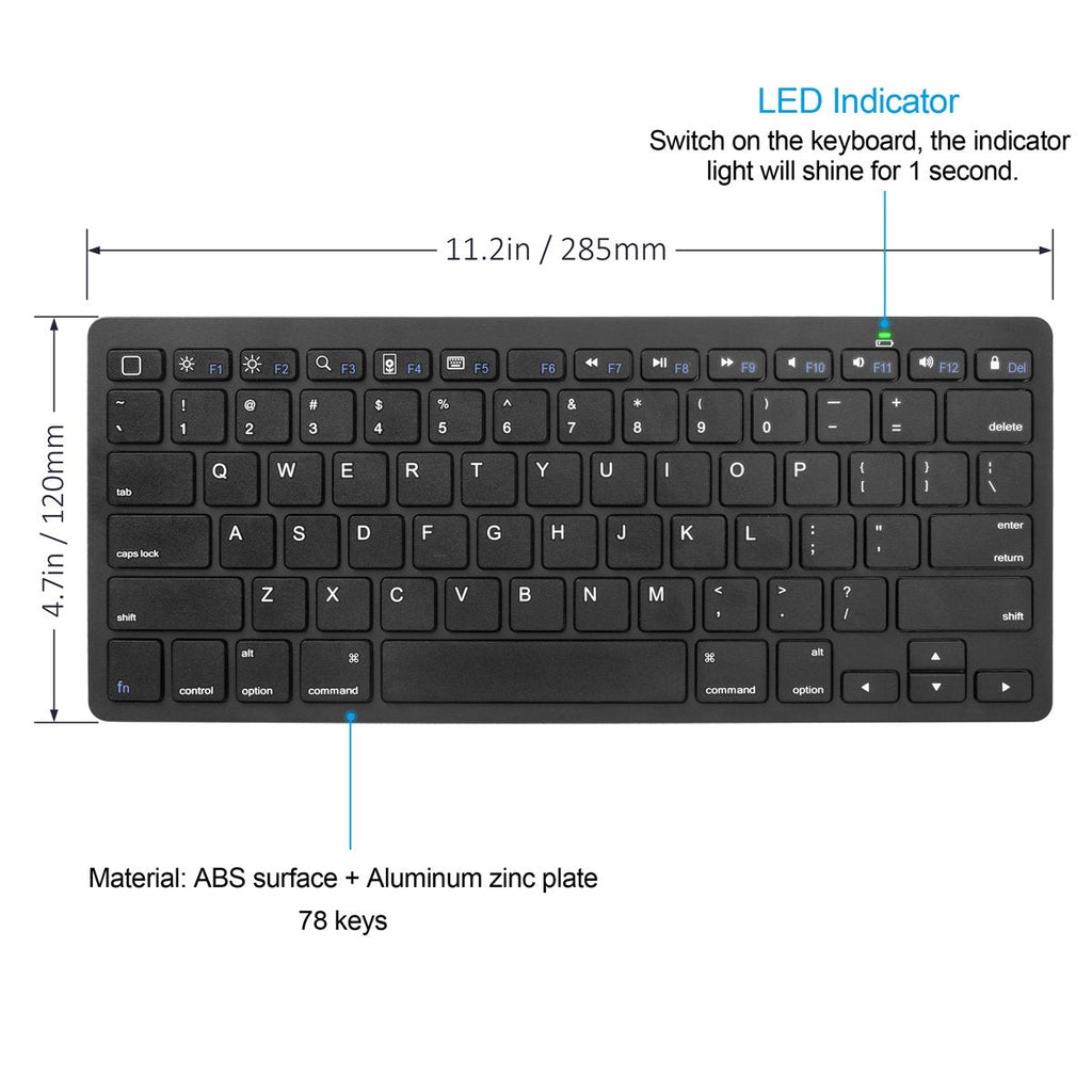 Ultra Slim Wireless Bluetooth Keyboard Dropshipzone