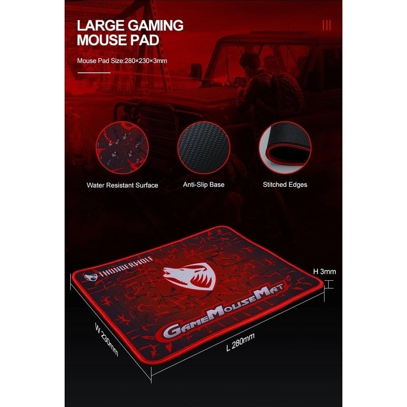 T-Wolf TF400 4-pcs Rainbow Keyboard/Mouse/Headphone/Mouse Pad Kit Set Dropshipzone