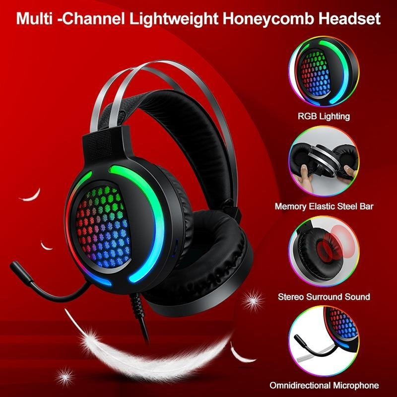 T-Wolf TF400 4-pcs Rainbow Keyboard/Mouse/Headphone/Mouse Pad Kit Set Dropshipzone