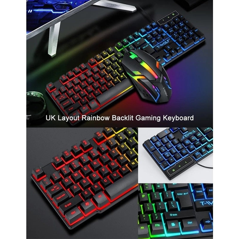 T-Wolf TF800 RGB Gaming Keyboard/Mouse/Headphone/Mouse Pad Set Dropshipzone
