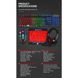 T-Wolf TF800 RGB Gaming Keyboard/Mouse/Headphone/Mouse Pad Set Dropshipzone