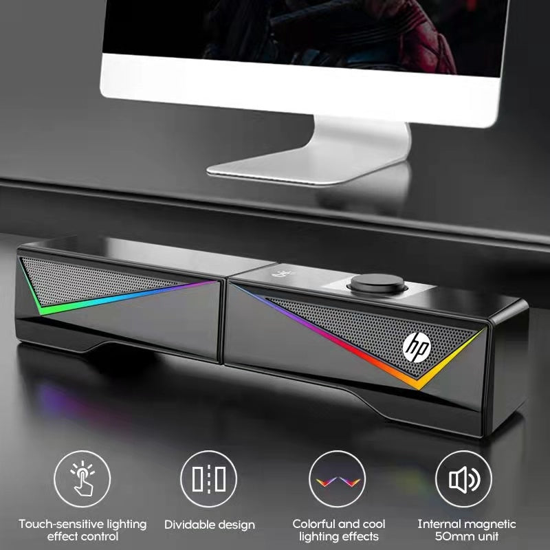 HP DHE-6005 Wired RGB Gaming Surround Soundbar Stereo Speaker Dropshipzone