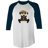 Meerkat in Hoodie AS Colour Raglan - 3/4 Sleeve T-Shirt