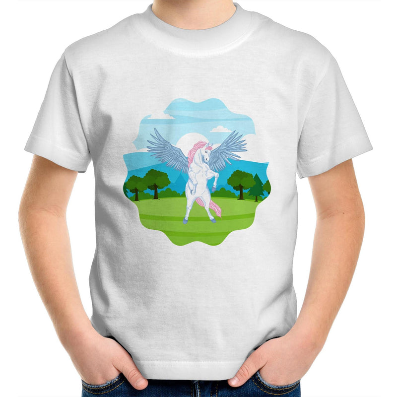 Colourful Pegasus AS Colour Kids Youth T-Shirt Ogo Merch