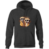 Meerkats in Jackets AS Colour Stencil - Pocket Hoodie Sweatshirt