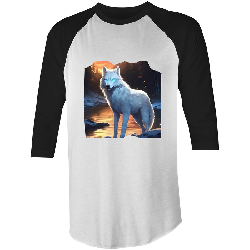 White Wolf AS Colour Raglan - 3/4 Sleeve T-Shirt Ogo Merch