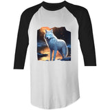 White Wolf AS Colour Raglan - 3/4 Sleeve T-Shirt