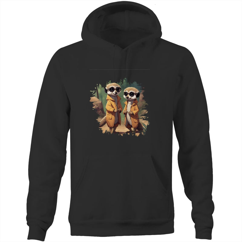 Cool Meerkats AS Colour Stencil - Pocket Hoodie Sweatshirt Ogo Merch