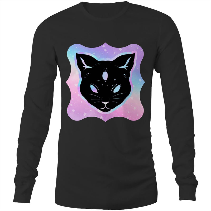 Psychic Cat AS Colour Base Mens Long Sleeve TShirt Ogo Merch