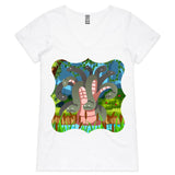 Swamp Hydra AS Colour Bevel Womens VNeck TShirt