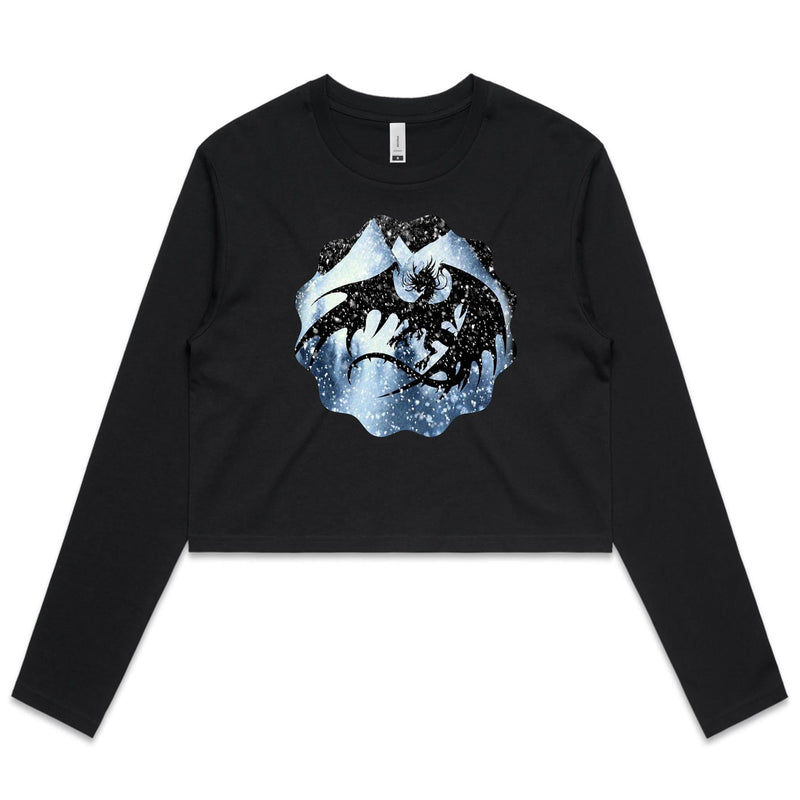 Dragon Silhouette AS Colour Women's Long Sleeve Crop Tee Ogo Merch
