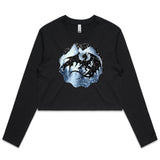 Dragon Silhouette AS Colour Women's Long Sleeve Crop Tee