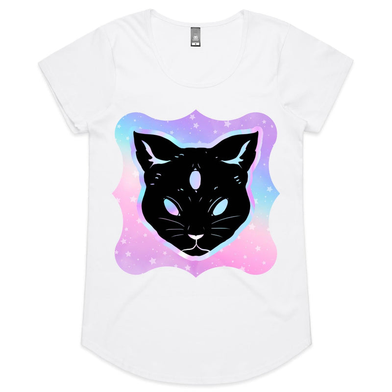 Psychic Cat AS Colour Mali Womens Scoop Neck TShirt Ogo Merch