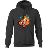 Clown Fish AS Colour Stencil - Pocket Hoodie Sweatshirt