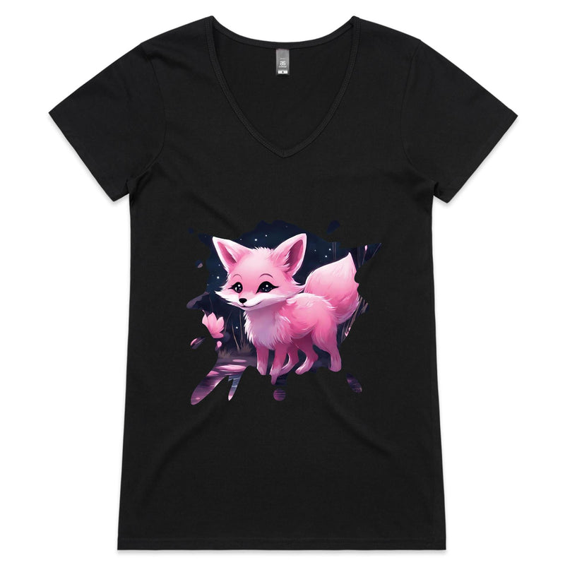 Fox AS Colour Bevel - Womens V-Neck T-Shirt Ogo Merch