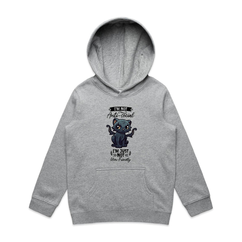 Antisocial Cat Monster AS Colour - Youth Supply Hood Ogo Merch