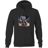 Wolf with Lightsaber AS Colour Stencil Pocket Hoodie Sweatshirt